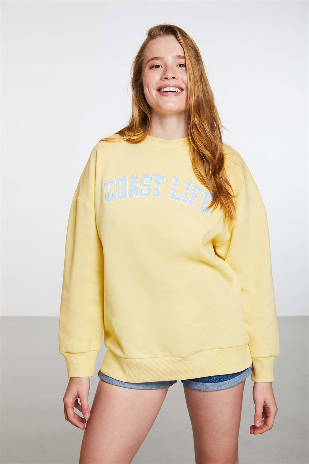 SPIRIT Örme Comfort Fit Sarı  Sweatshirt
