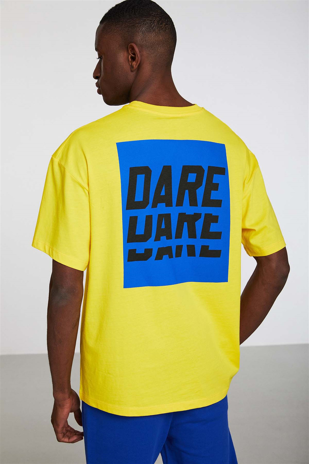 SPOTLIGHT Örme Oversize Sarı  T-Shirt