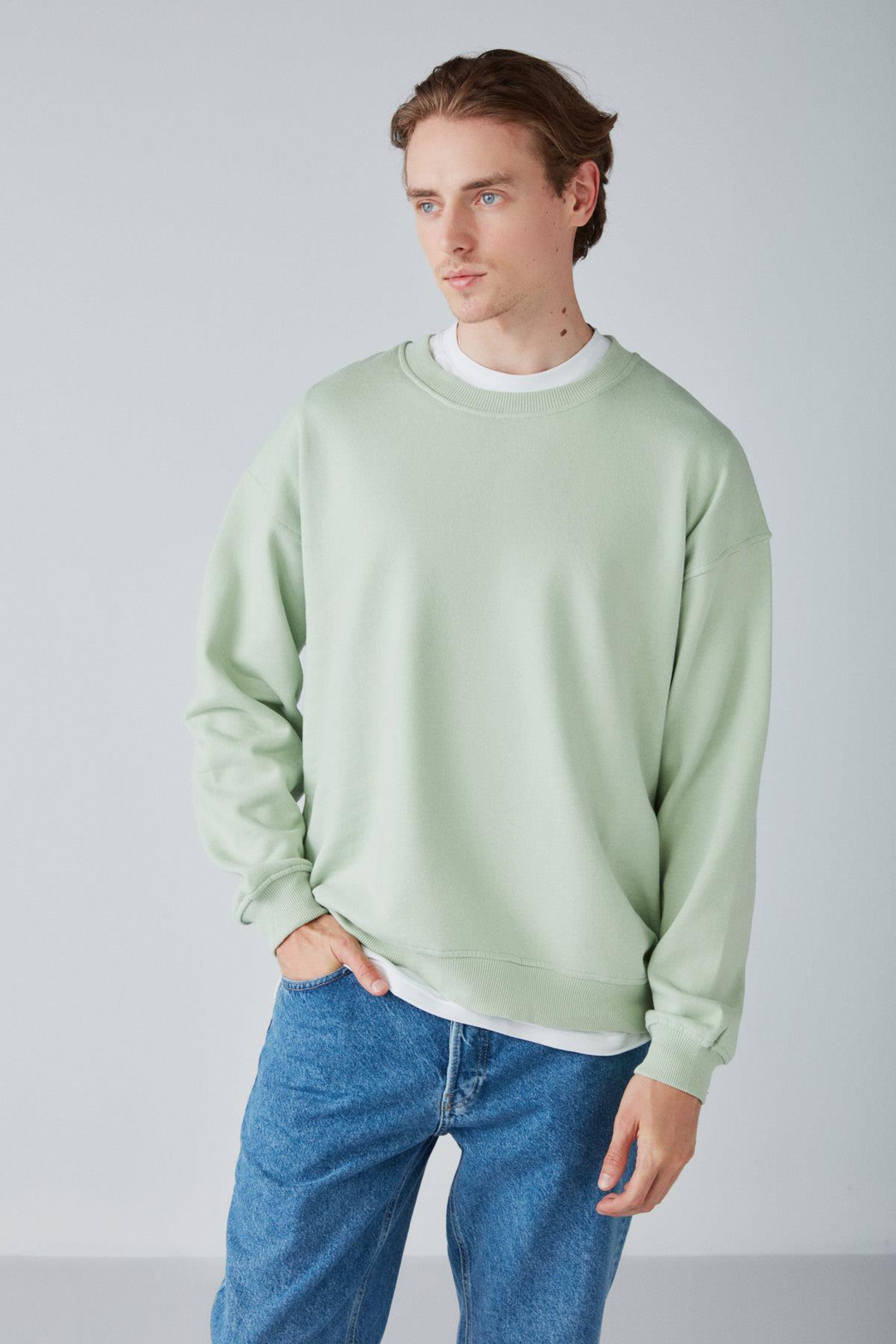 STEPHAN Relaxed Oversize Mint Yeşil  Sweatshirt
