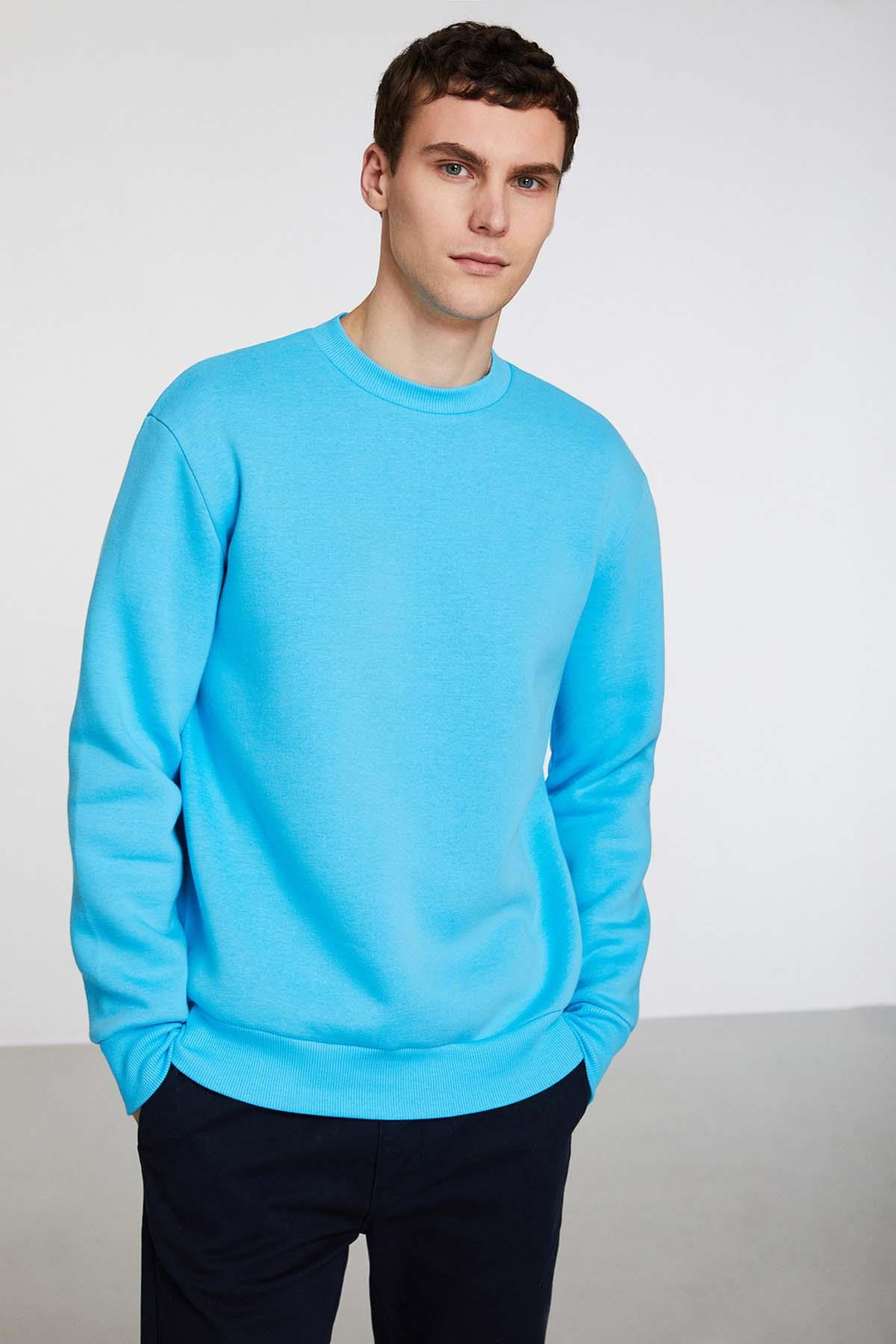 TRAVIS Relaxed Regular Turkuaz  Sweatshirt
