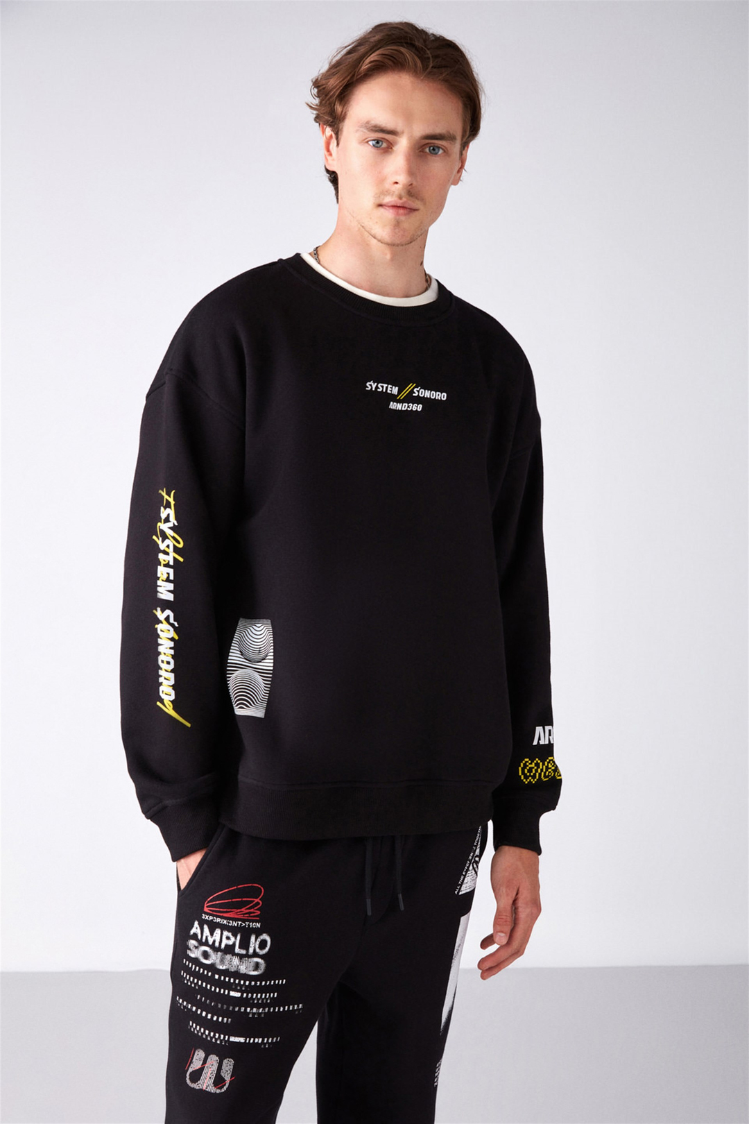 VENT Örme Relaxed Siyah  Sweatshirt