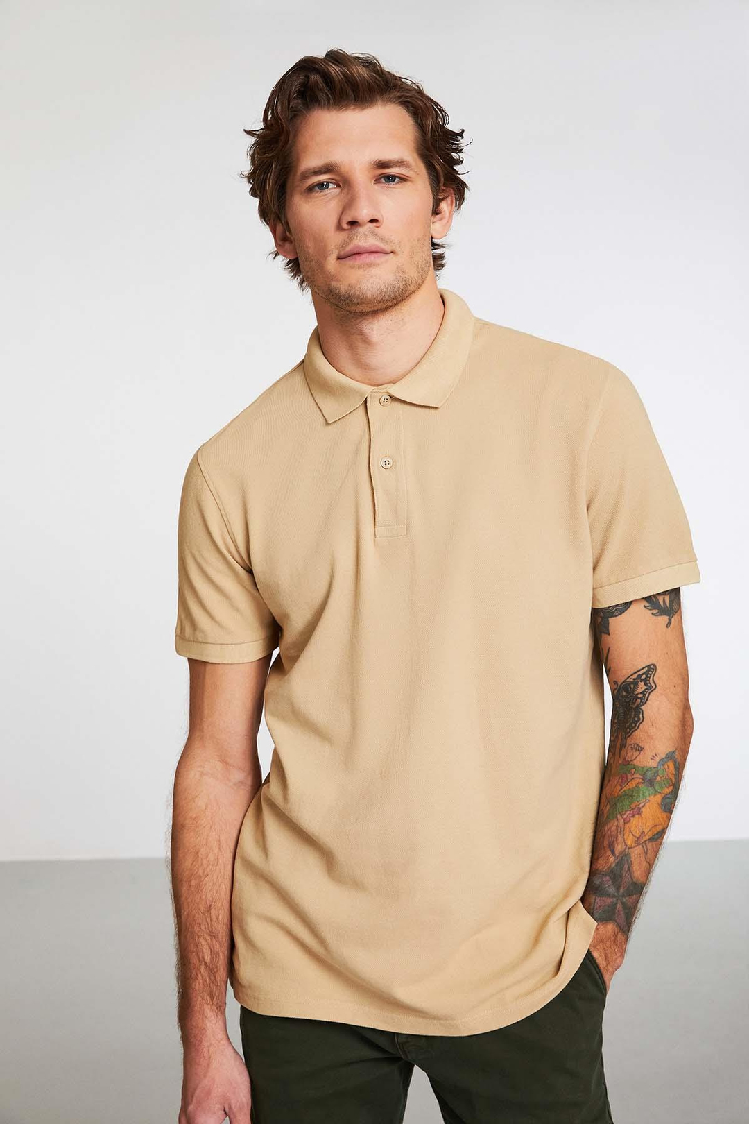 Vıvıd Comfort Bej Polo Yaka T-shirt