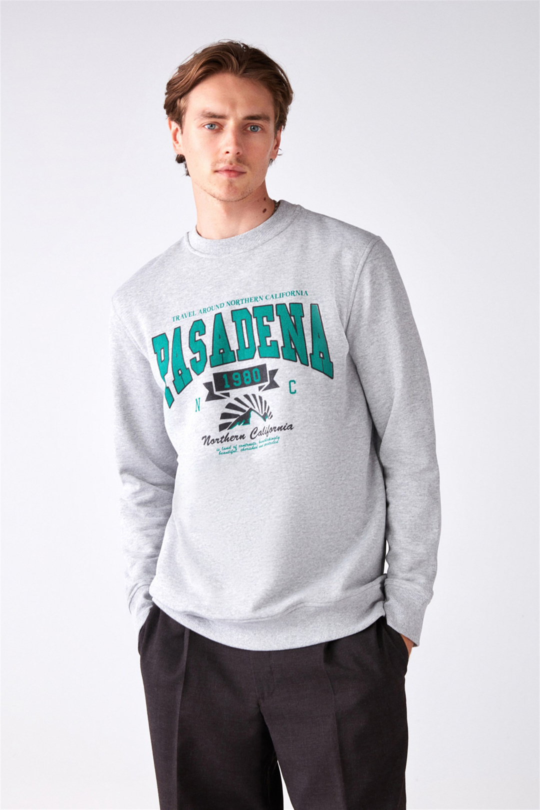 WAYLEN Örme Regular Grimelanj  Sweatshirt