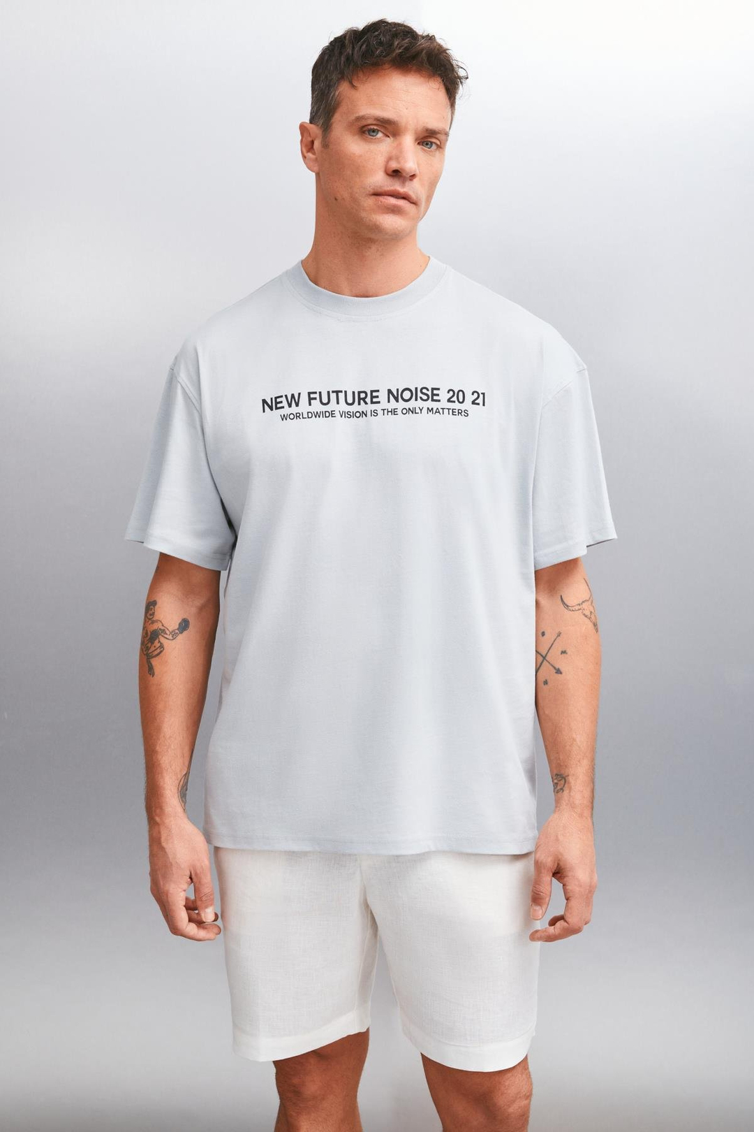 WESLEY  Oversize Gri  T-Shirt