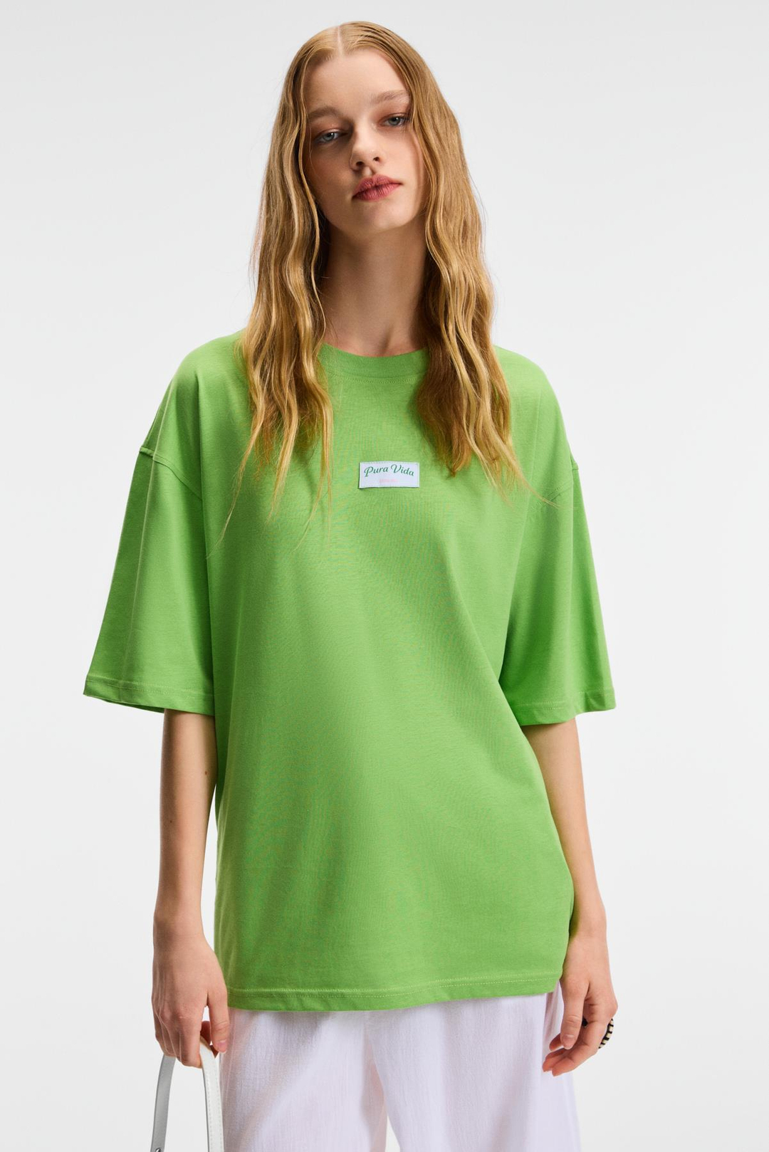 ZEYLINA Kadın %100 Pamuk Baskılı Regular Fit Kısa Kollu Bisiklet Yaka Yeşil T-Shirt