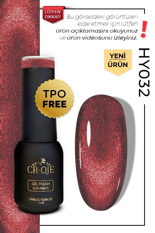 CROJE KALICI OJE Inci Tanecikli Manyetik Cat Eye / Kedi Gözü- HY032 (5 ML)