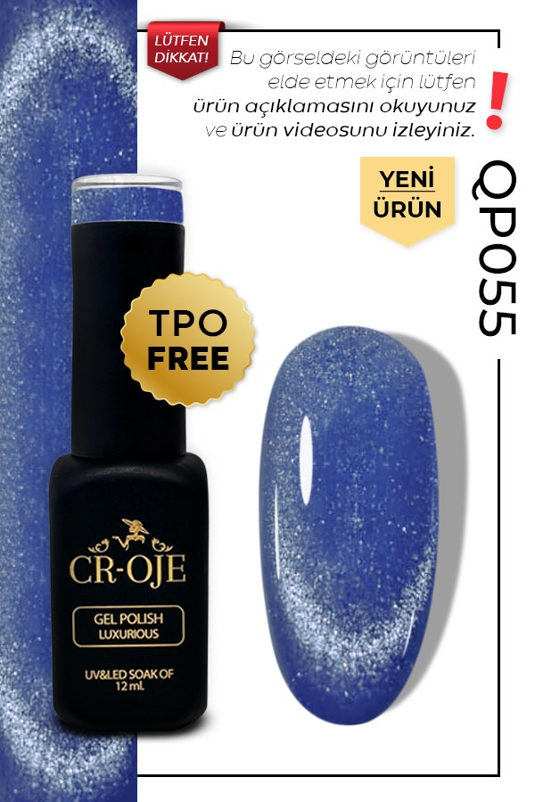CROJE KALICI OJE Inci Tanecikli Manyetik Cat Eye / Kedi Gözü- QP055 (12 ML)