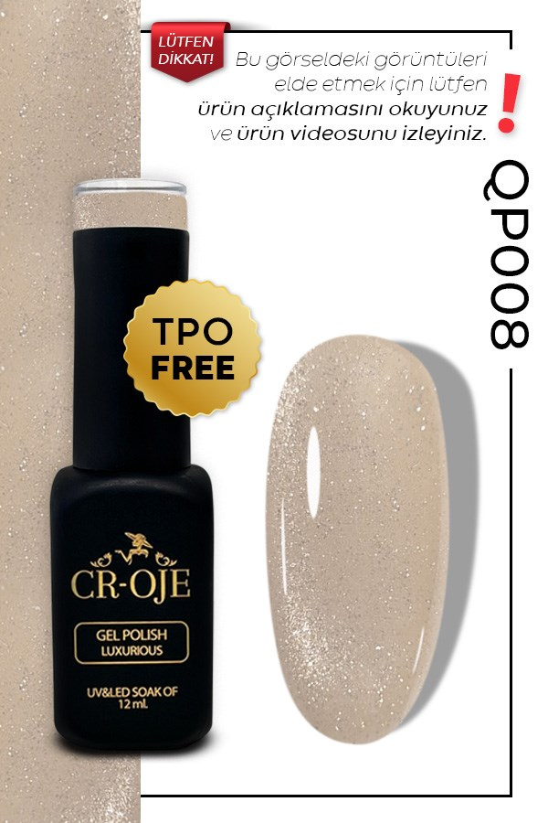 CROJE KALICI OJE Inci Tanecikli Manyetik Cat Eye / Kedi Gözü- QP008 (12 ML)