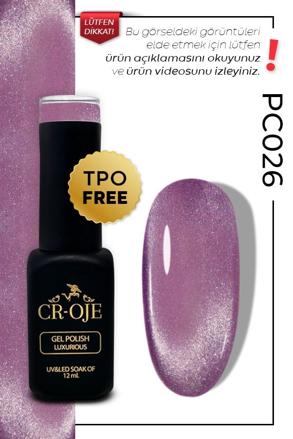 CROJE KALICI OJE Inci Tanecikli Manyetik Cat Eye / Kedi Gözü- PC026 (12 ML)