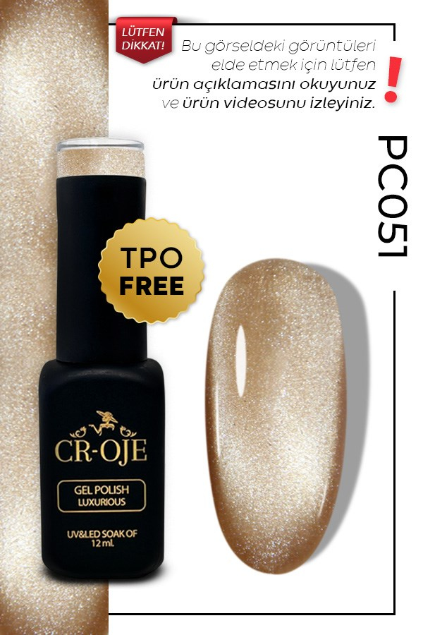 CROJE KALICI OJE Inci Tanecikli Manyetik Cat Eye / Kedi Gözü- PC051 (12 ML)
