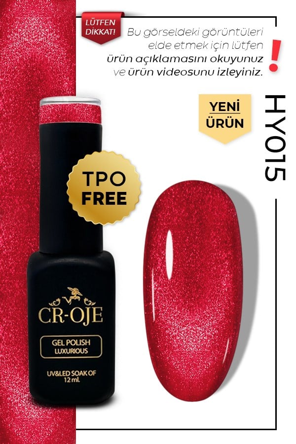 CROJE KALICI OJE Inci Tanecikli Manyetik Cat Eye / Kedi Gözü- HY015 (12 ML)
