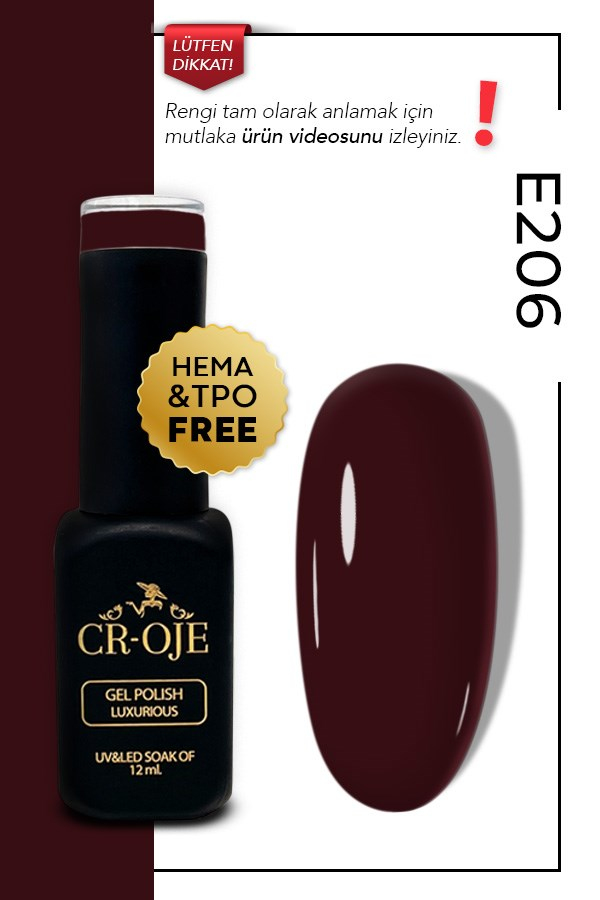 Kalıcı Oje E206-Bordo (12 ml.)