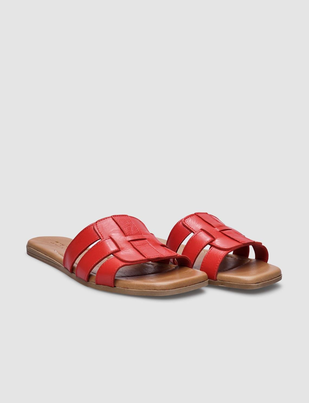 % 100 Hakiki Deri Kırmızı Kadın Terlik