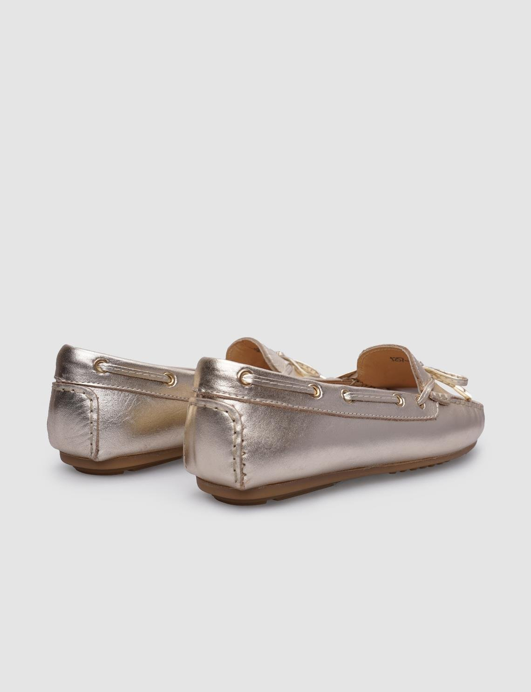 %100 Hakiki Deri Altın Rengi Kadın Ayakkabı