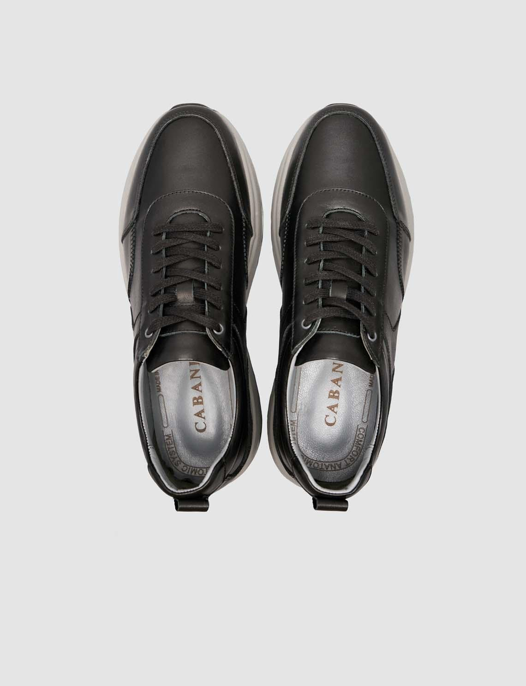 %100 Hakiki Deri Bağıcıklı Siyah Erkek Sneaker