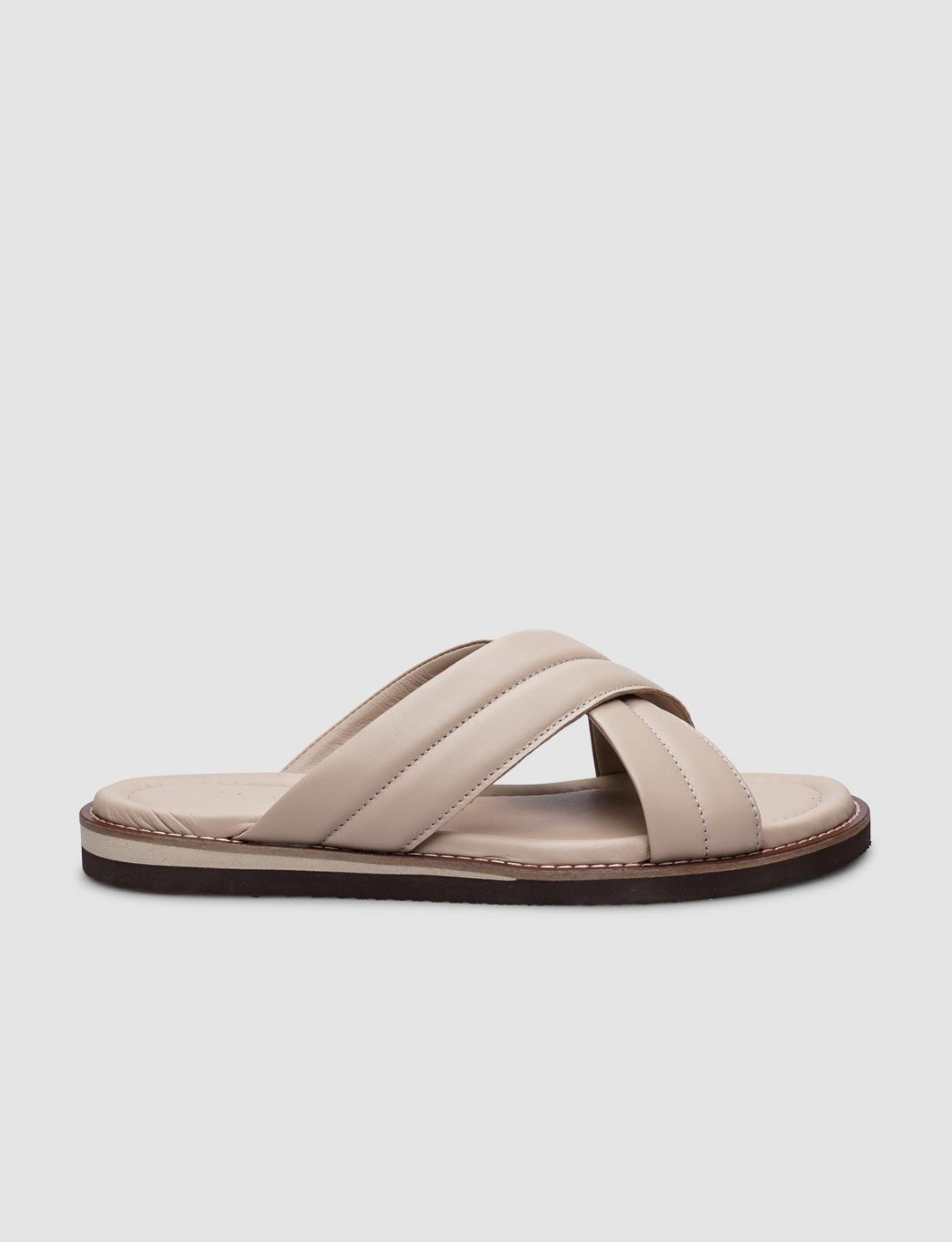 %100 Hakiki Deri Bej Erkek Terlik