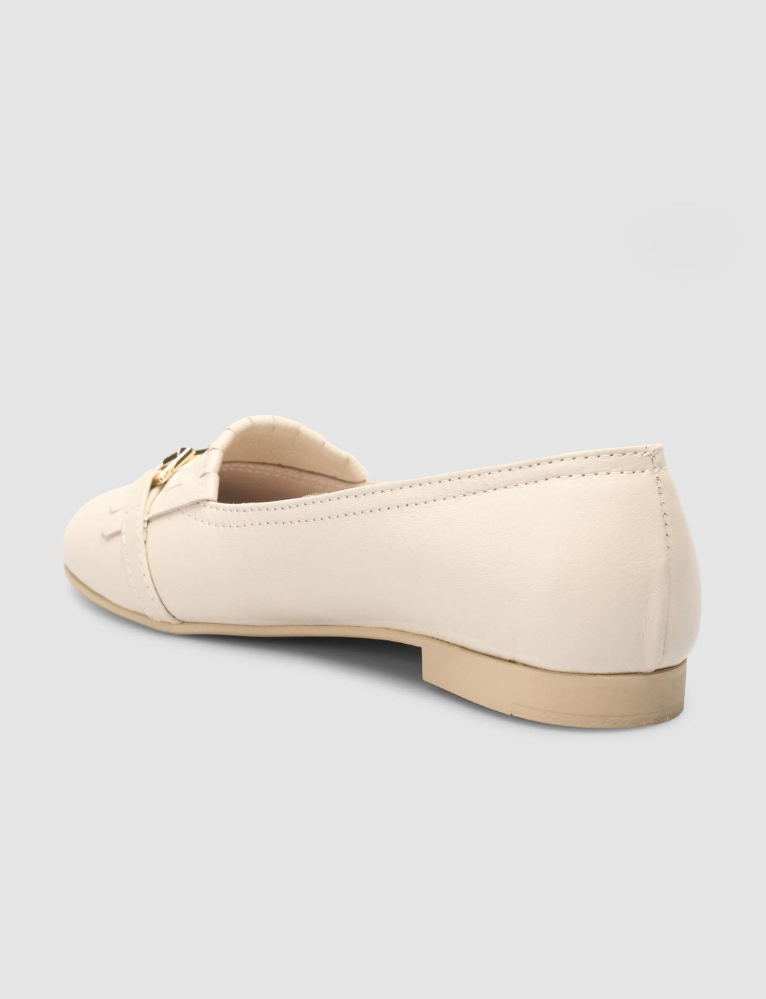 %100 Hakiki Deri Bej Kadın Ayakkabı