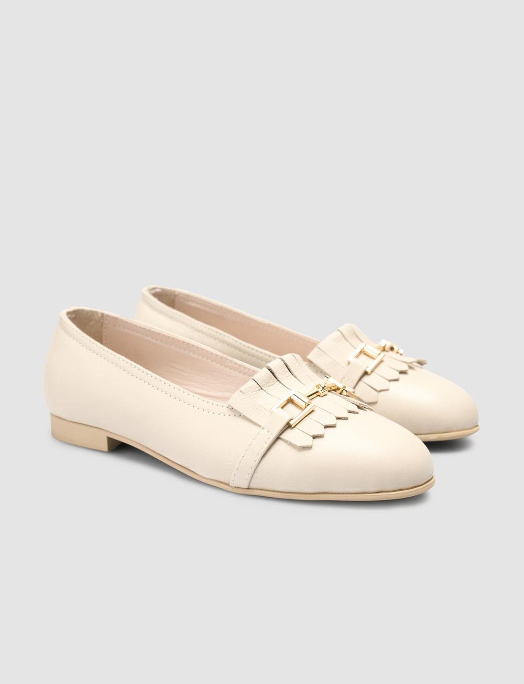 %100 Hakiki Deri Bej Kadın Ayakkabı