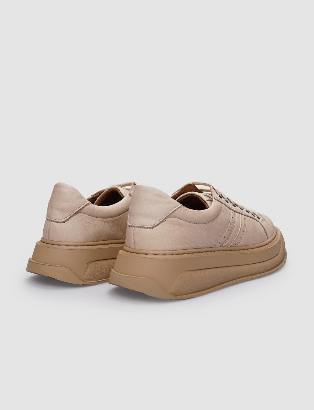 %100 Hakiki Deri Bej Kadın Ayakkabı