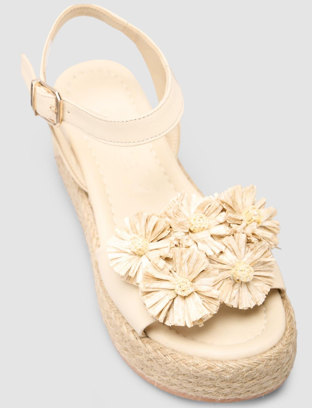 %100 Hakiki Deri Bej Kadın Sandalet