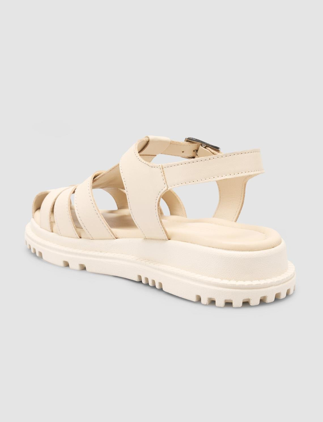 %100 Hakiki Deri Bej Kadın Sandalet