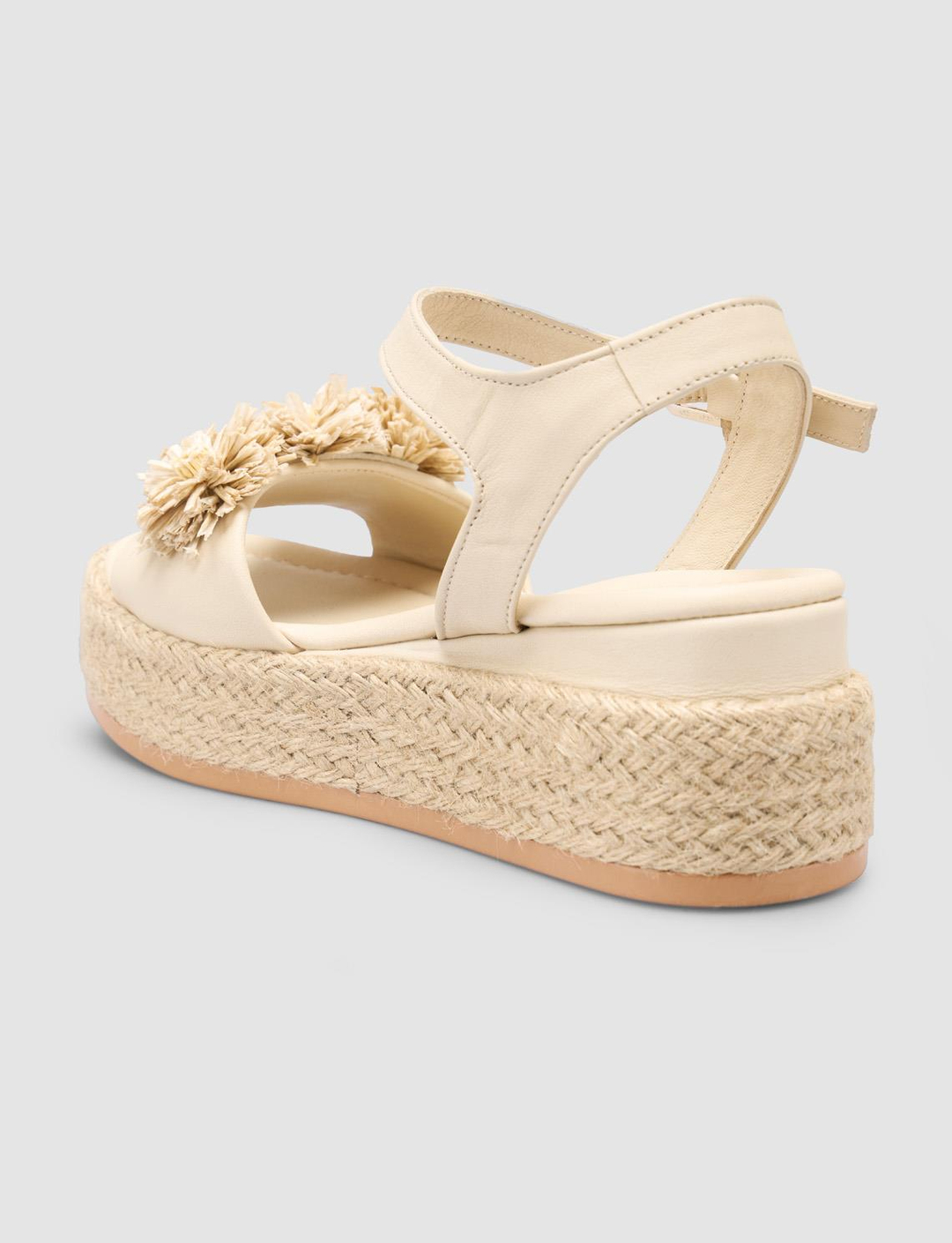 %100 Hakiki Deri Bej Kadın Sandalet