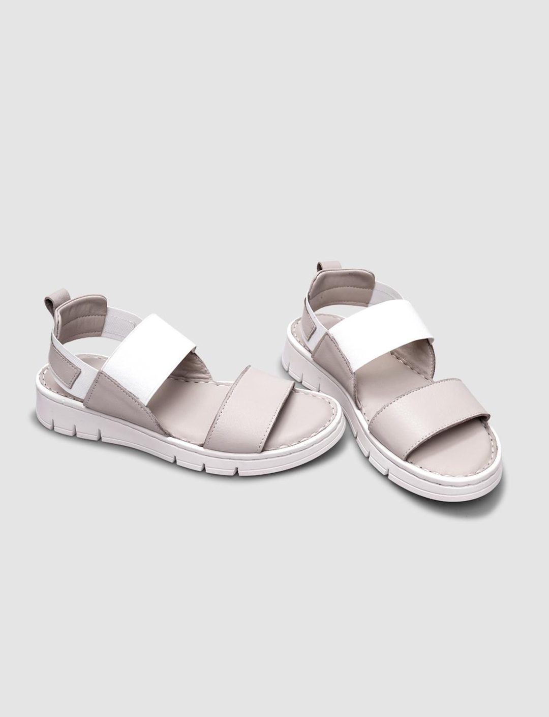 %100 Hakiki Deri Bej Kadın Sandalet