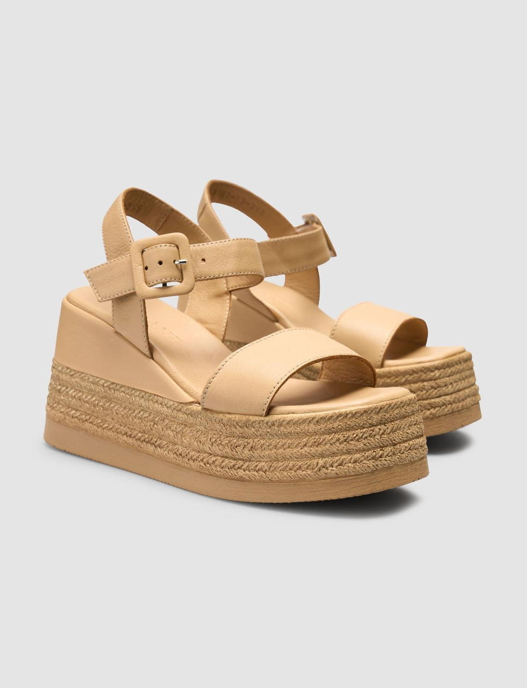 %100 Hakiki Deri Bej Kadın Sandalet