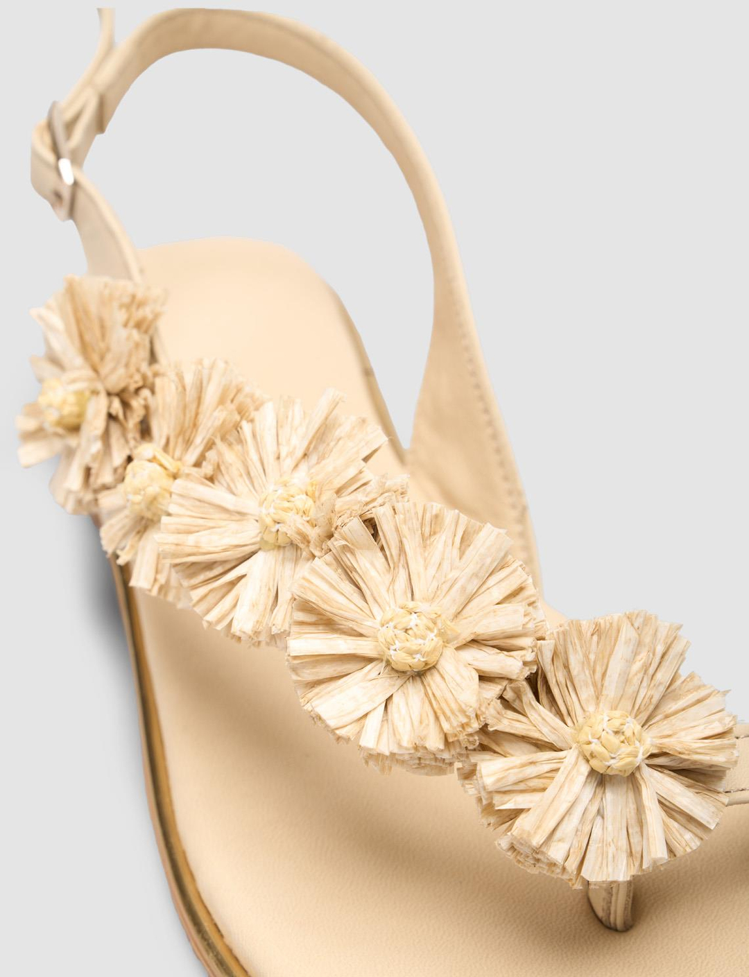 %100 Hakiki Deri Bej Kadın Sandalet