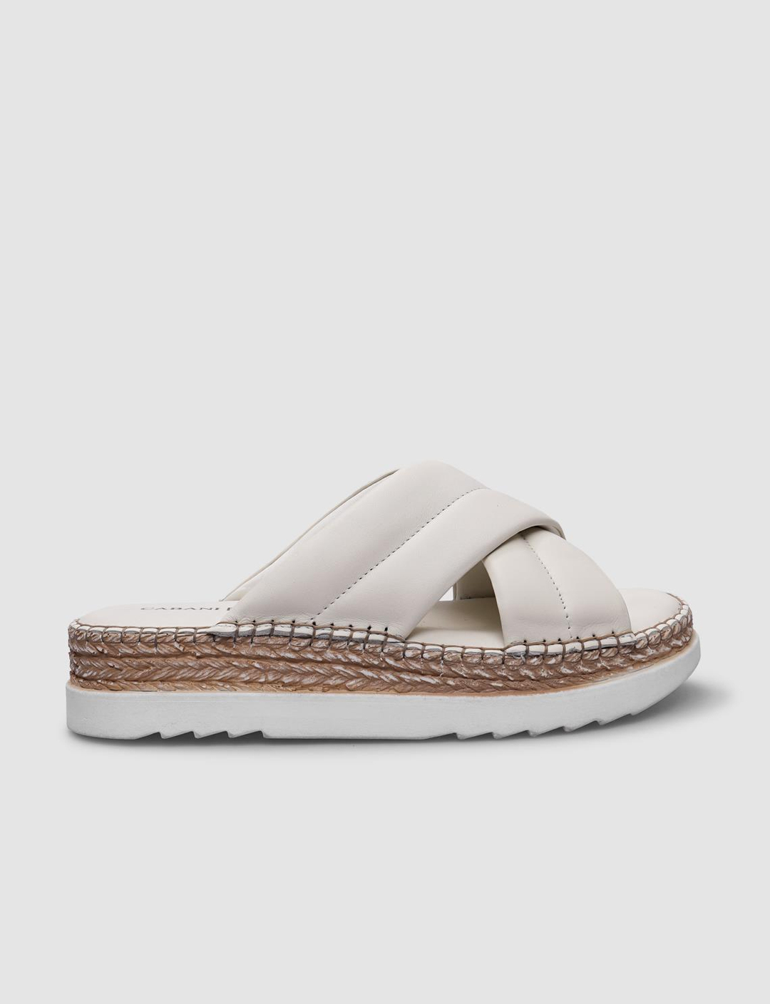 %100 Hakiki Deri Bej Kadın Terlik