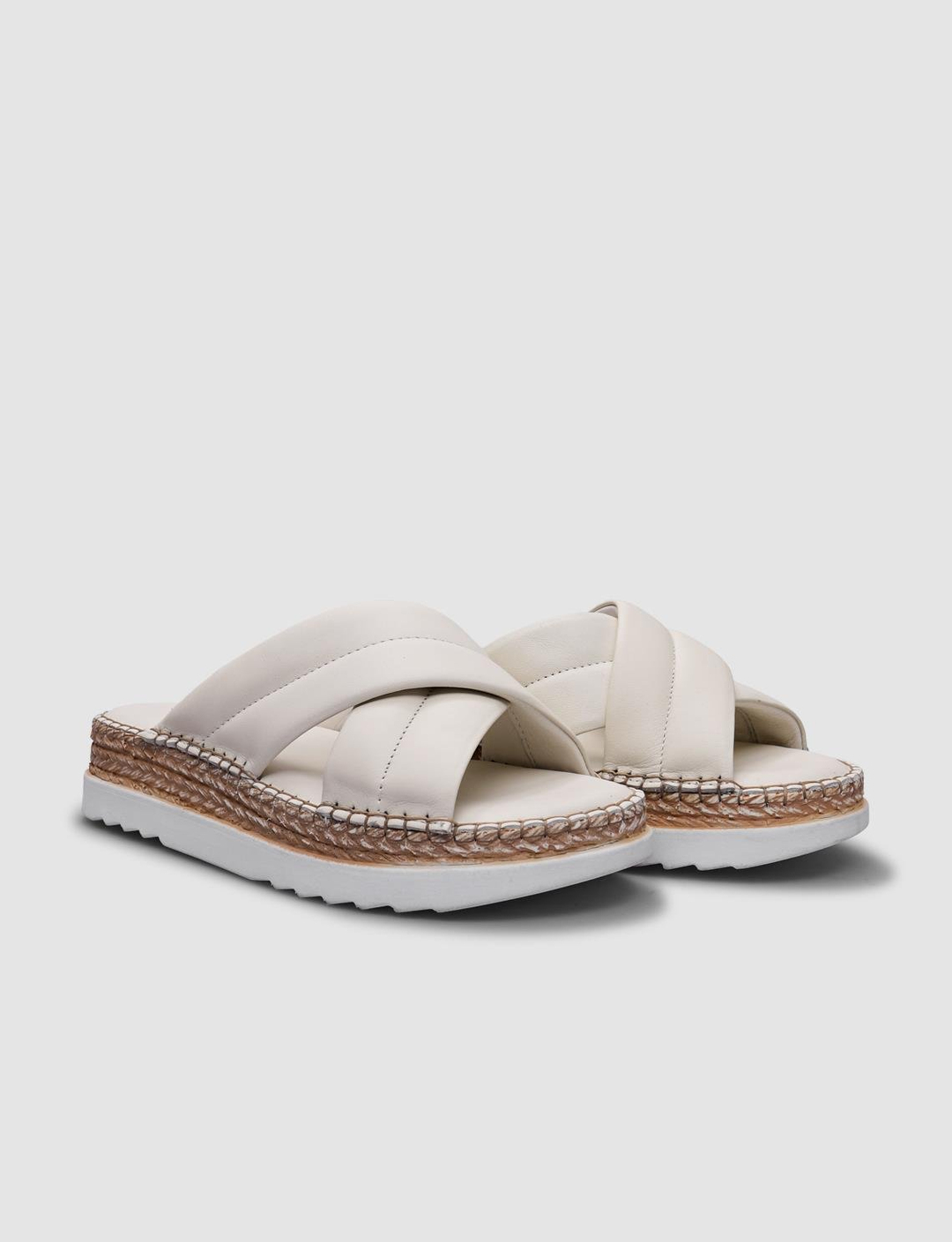 %100 Hakiki Deri Bej Kadın Terlik