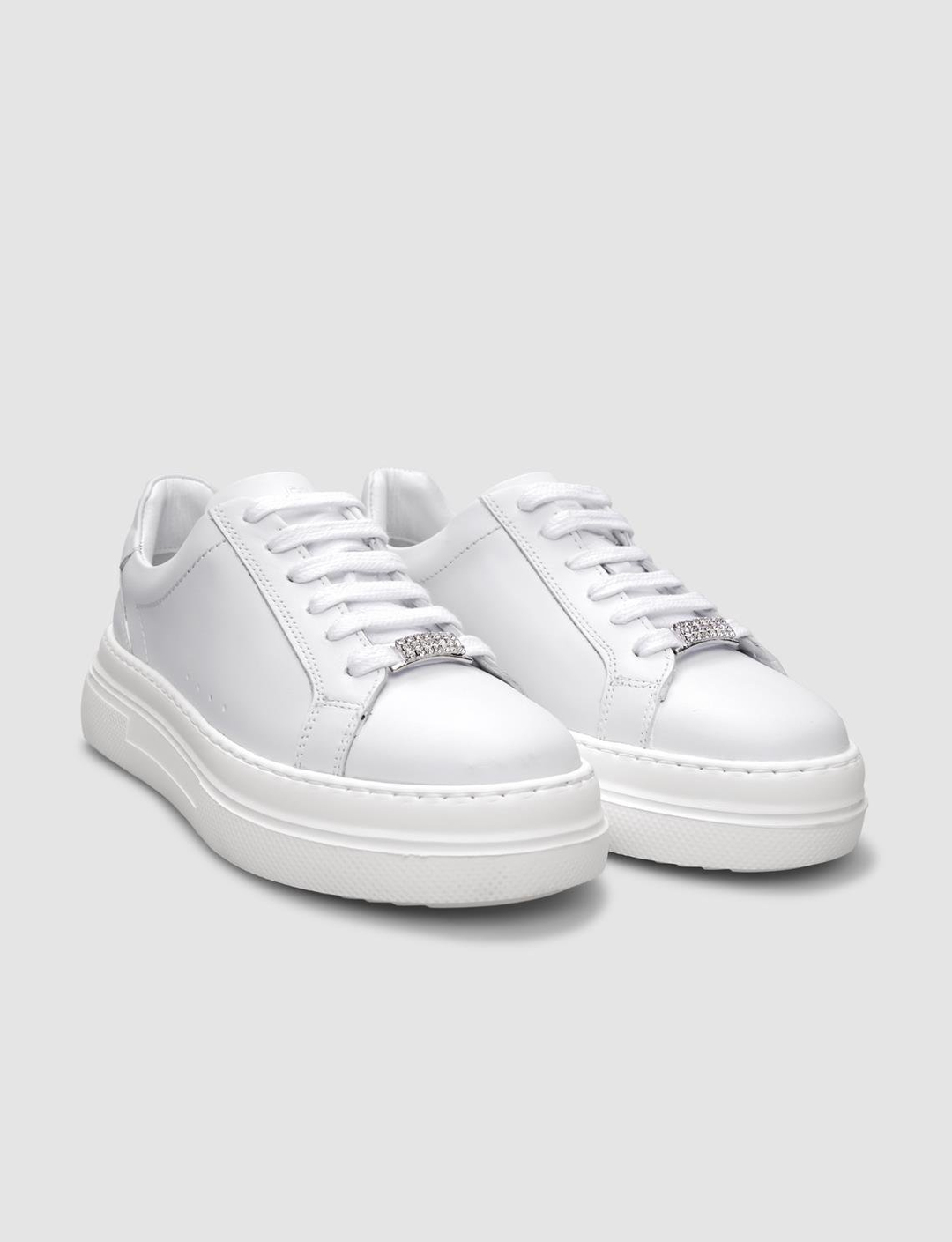 %100 Hakiki Deri Beyaz Kadın Ayakkabı