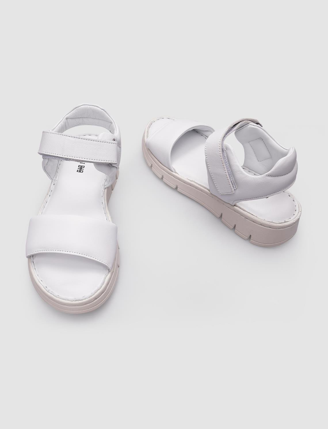 %100 Hakiki Deri Beyaz Kadın Sandalet