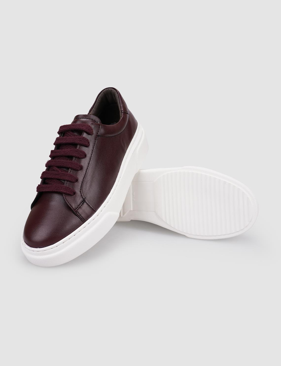 %100 Hakiki Deri Bordo Kadın Ayakkabı