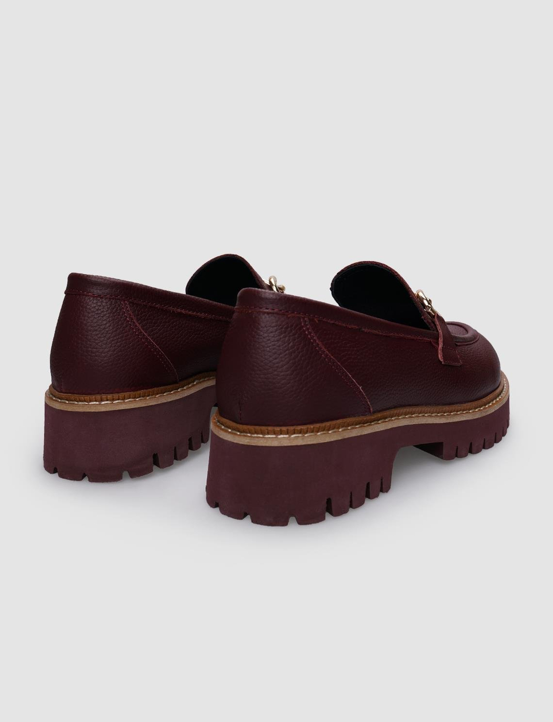 %100 Hakiki Deri Bordo Kadın Ayakkabı