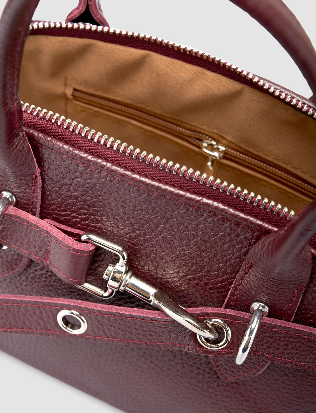 %100 Hakiki Deri Bordo Kadın Çanta