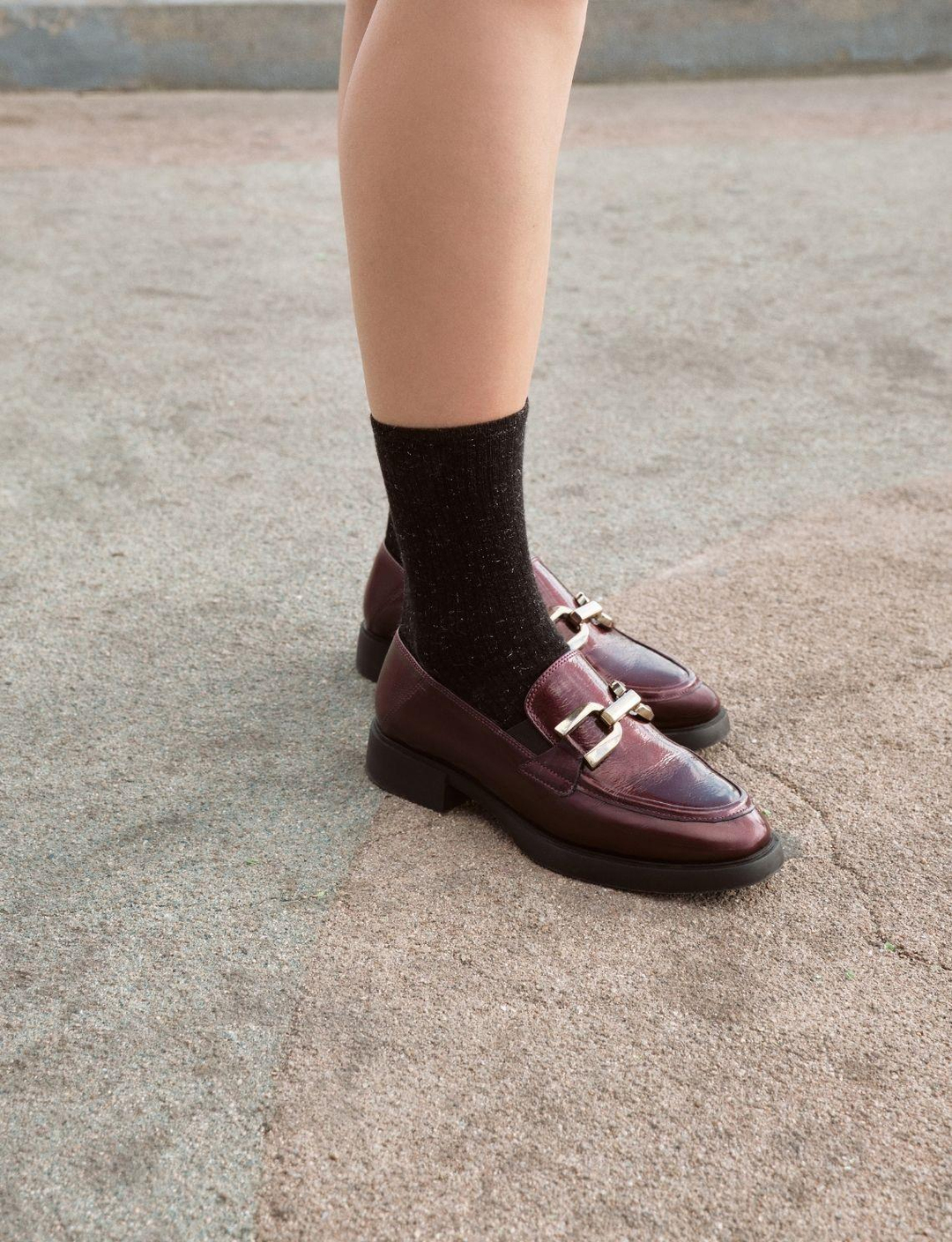 Rugan Hakiki Deri Bordo Kadın Ayakkabı