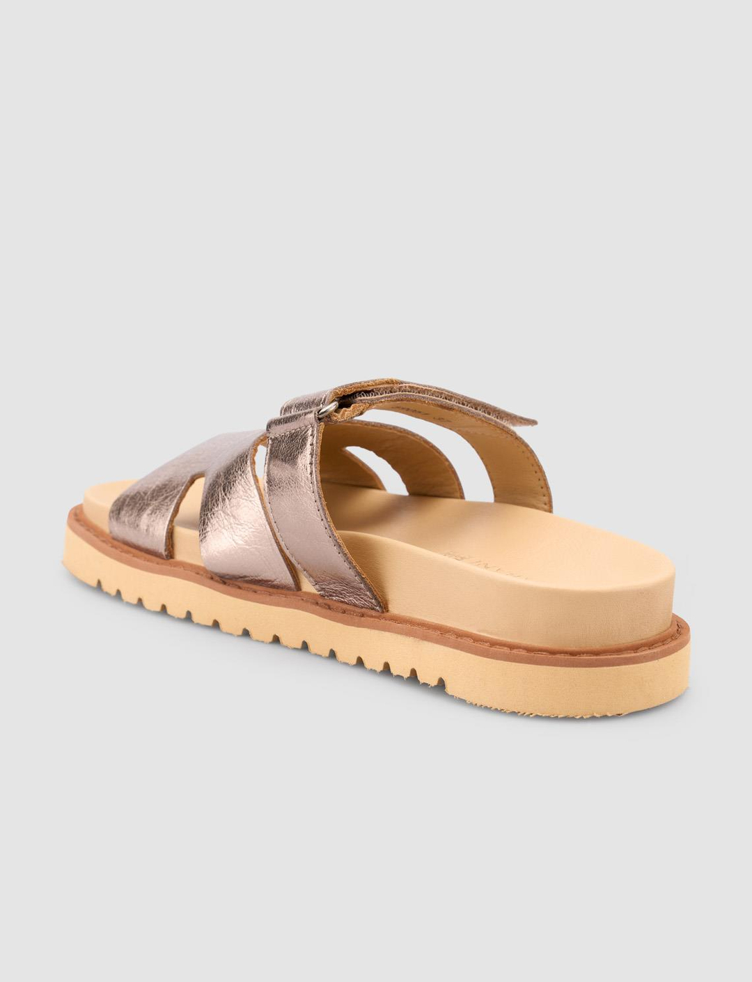 %100 Hakiki Deri Bronz Kadın Terlik