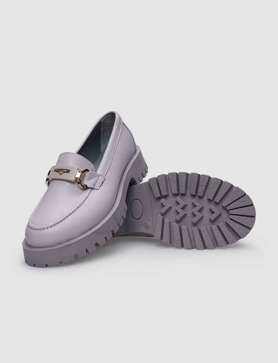 %100 Hakiki Deri Gri Kadın Ayakkabı