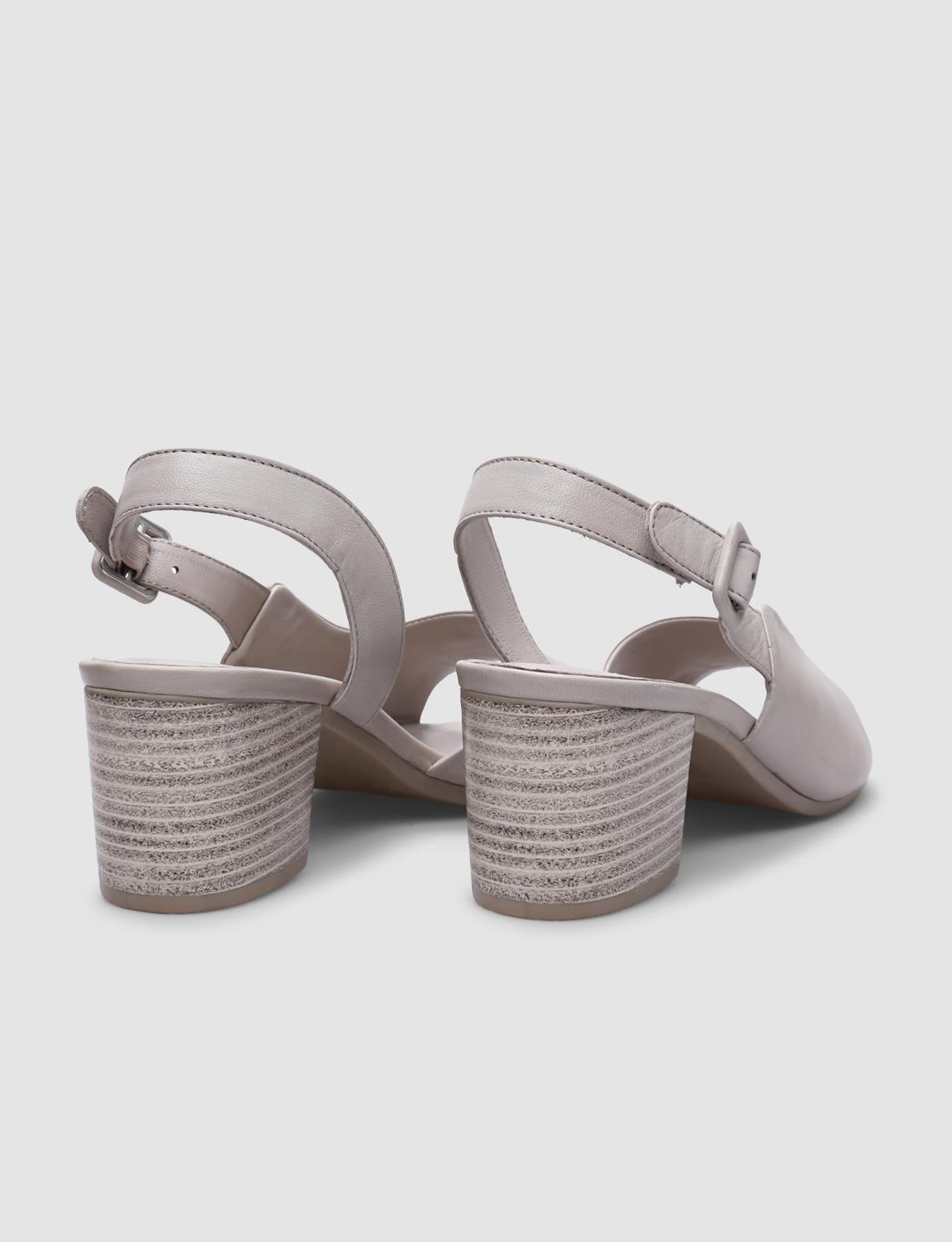 %100 Hakiki Deri Gri Kadın Sandalet
