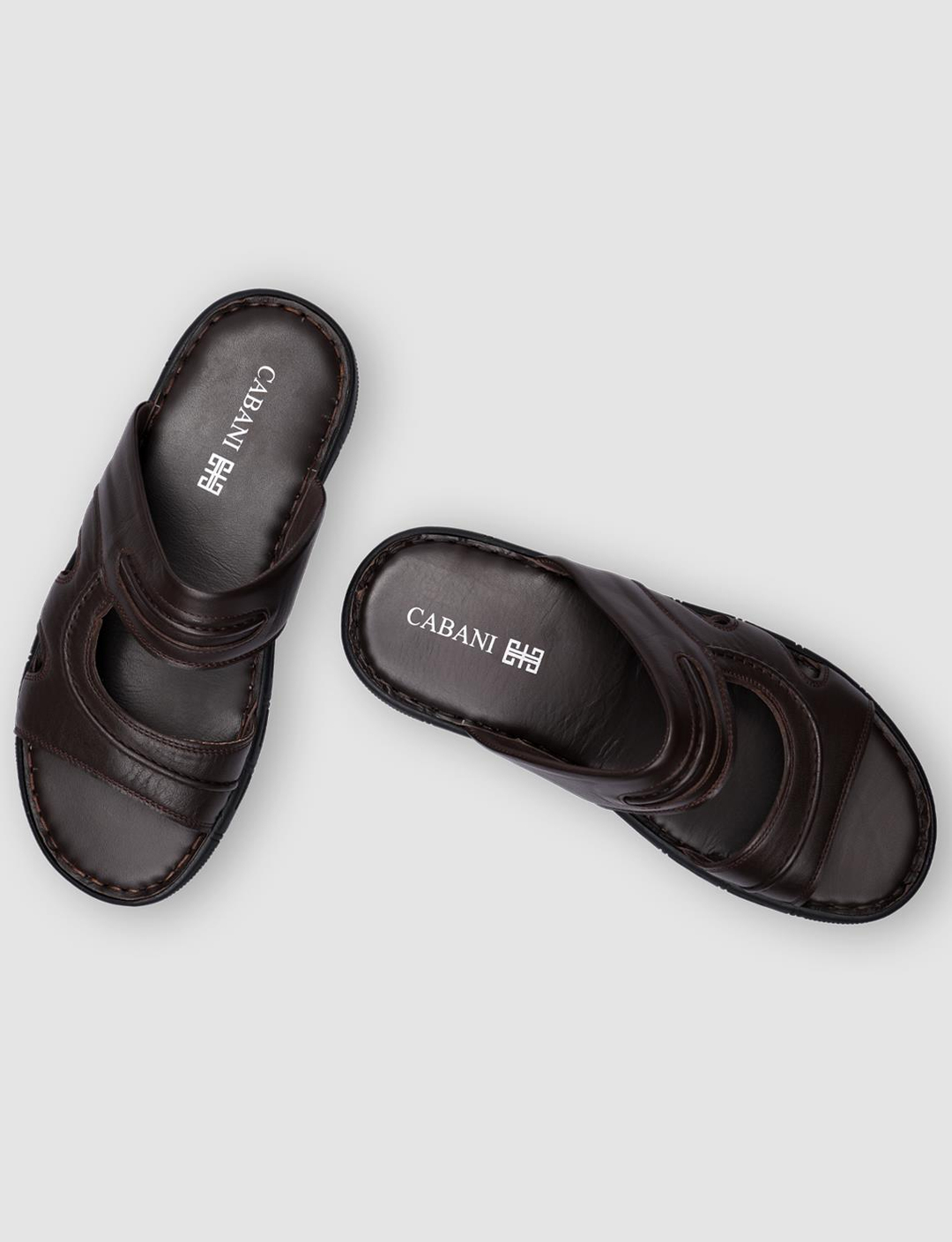 %100 Hakiki Deri Kahverengi Erkek Terlik