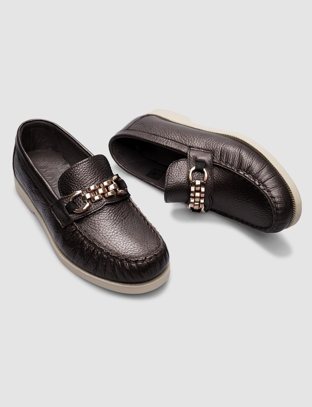 %100 Hakiki Deri Kahverengi Kadın Ayakkabı