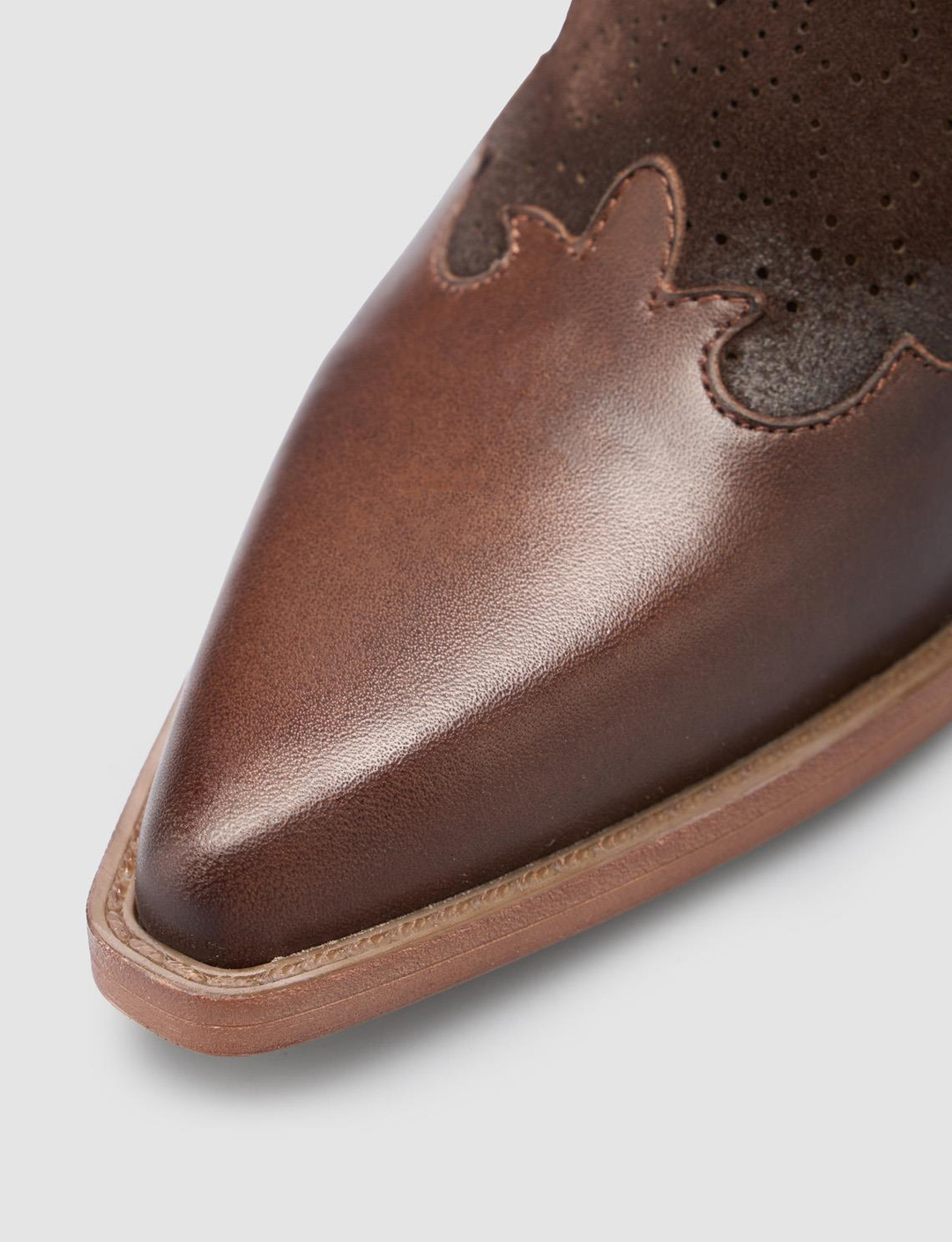 %100 Hakiki Deri Kahverengi Kadın Terlik