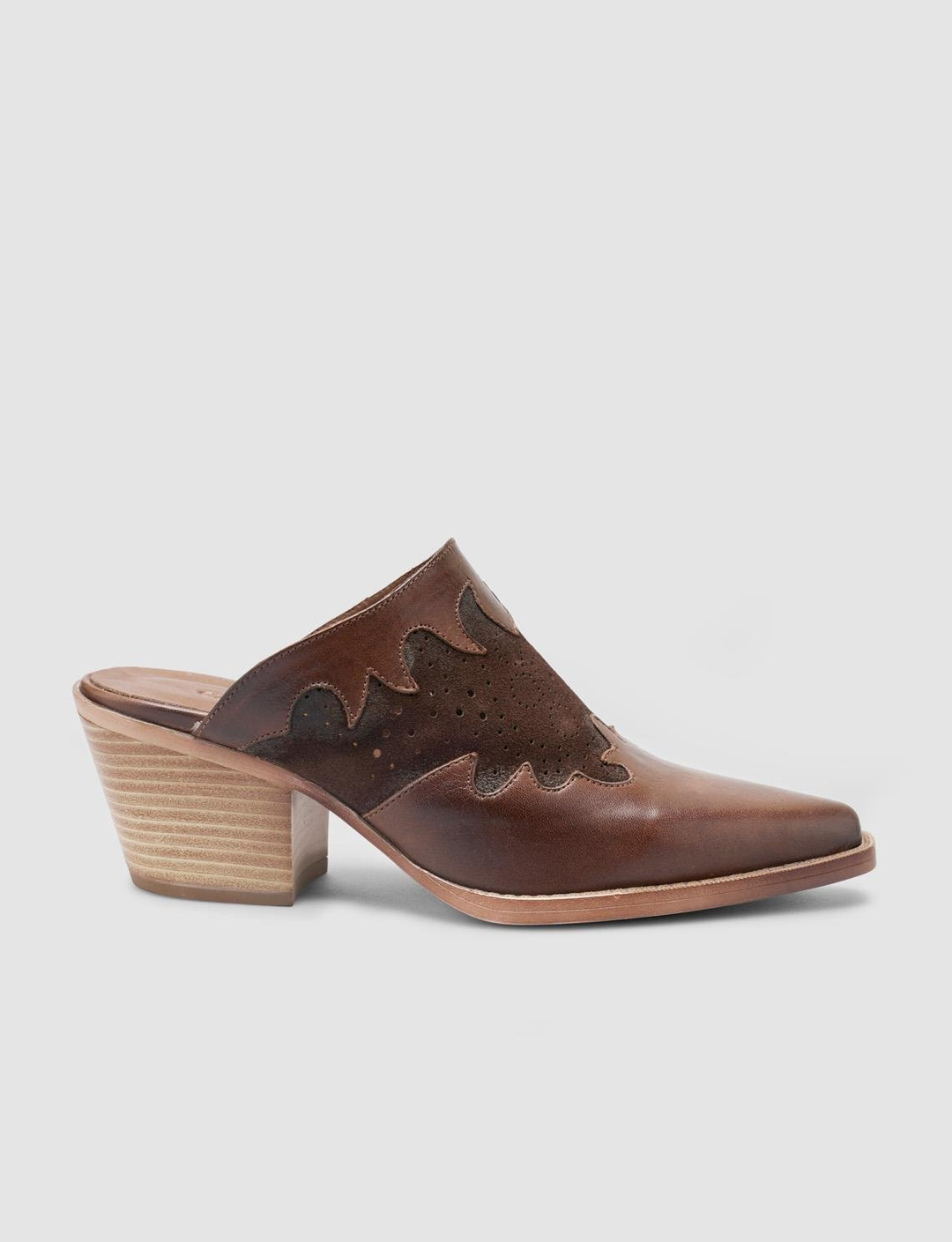 %100 Hakiki Deri Kahverengi Kadın Terlik