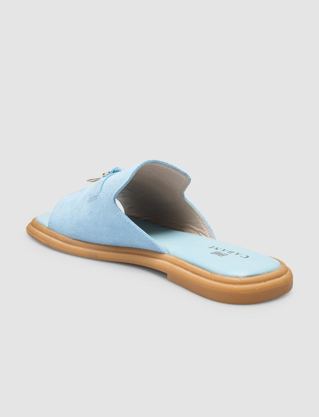 %100 Hakiki Deri Lacivert Kadın Terlik