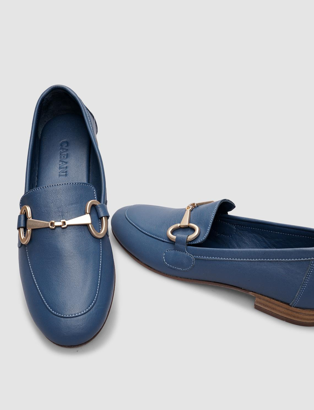 %100 Hakiki Deri Mavi Kadın Ayakkabı