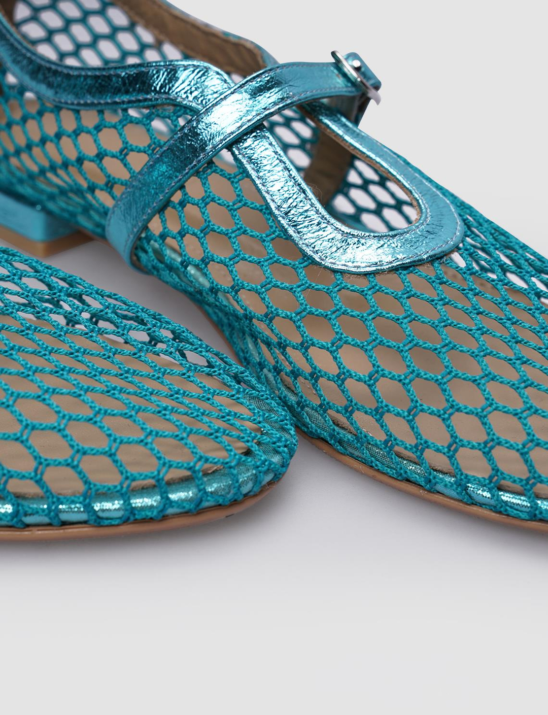 %100 Hakiki Deri Mavi Kadın Babet