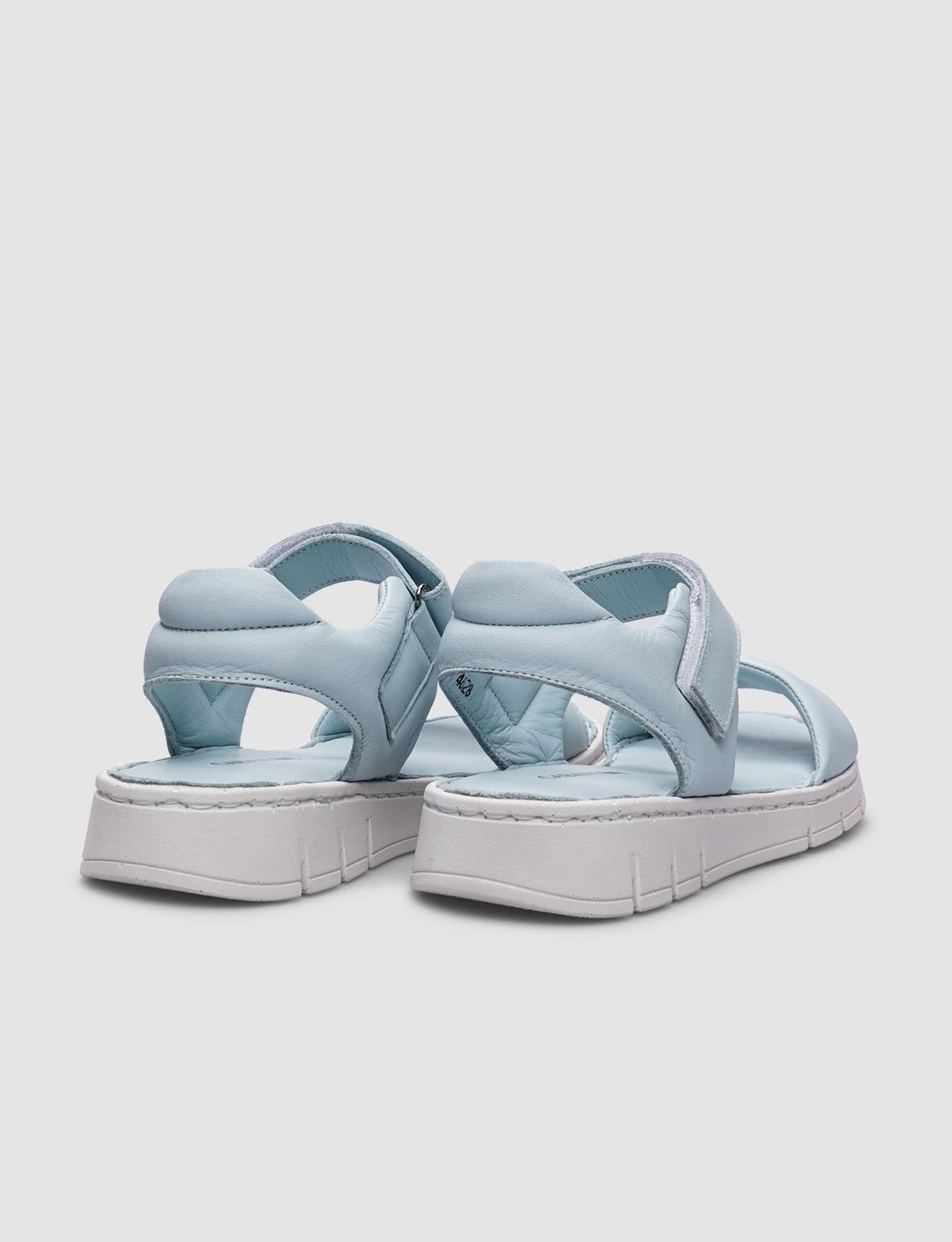 %100 Hakiki Deri Mavi Kadın Sandalet