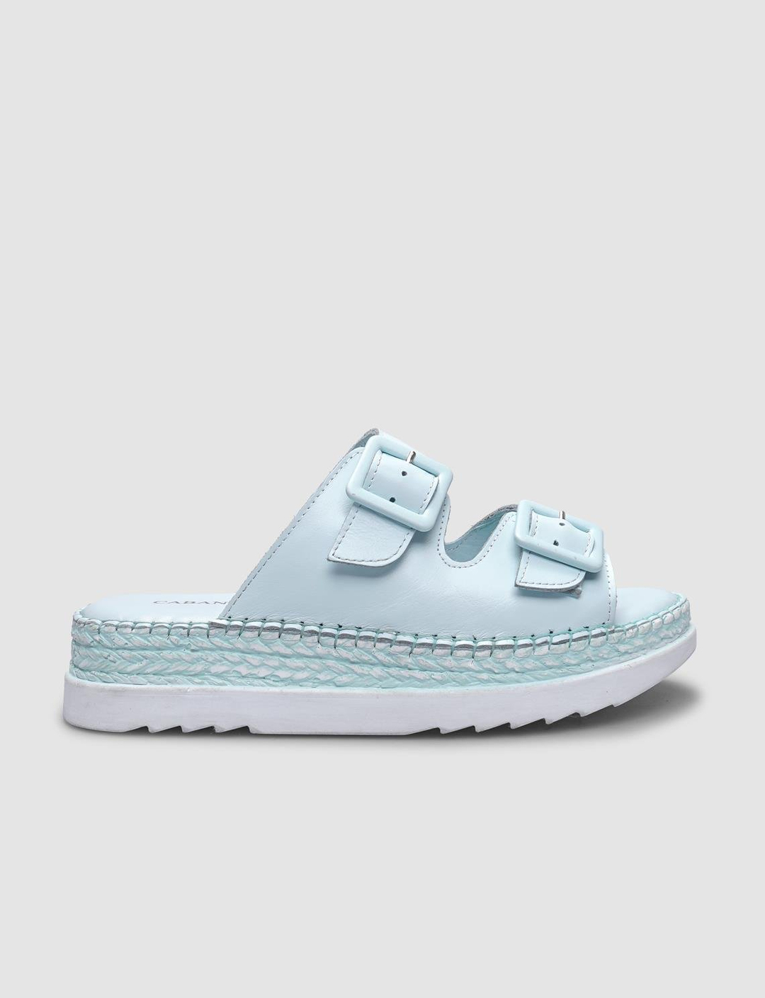 %100 Hakiki Deri Mavi Kadın Terlik