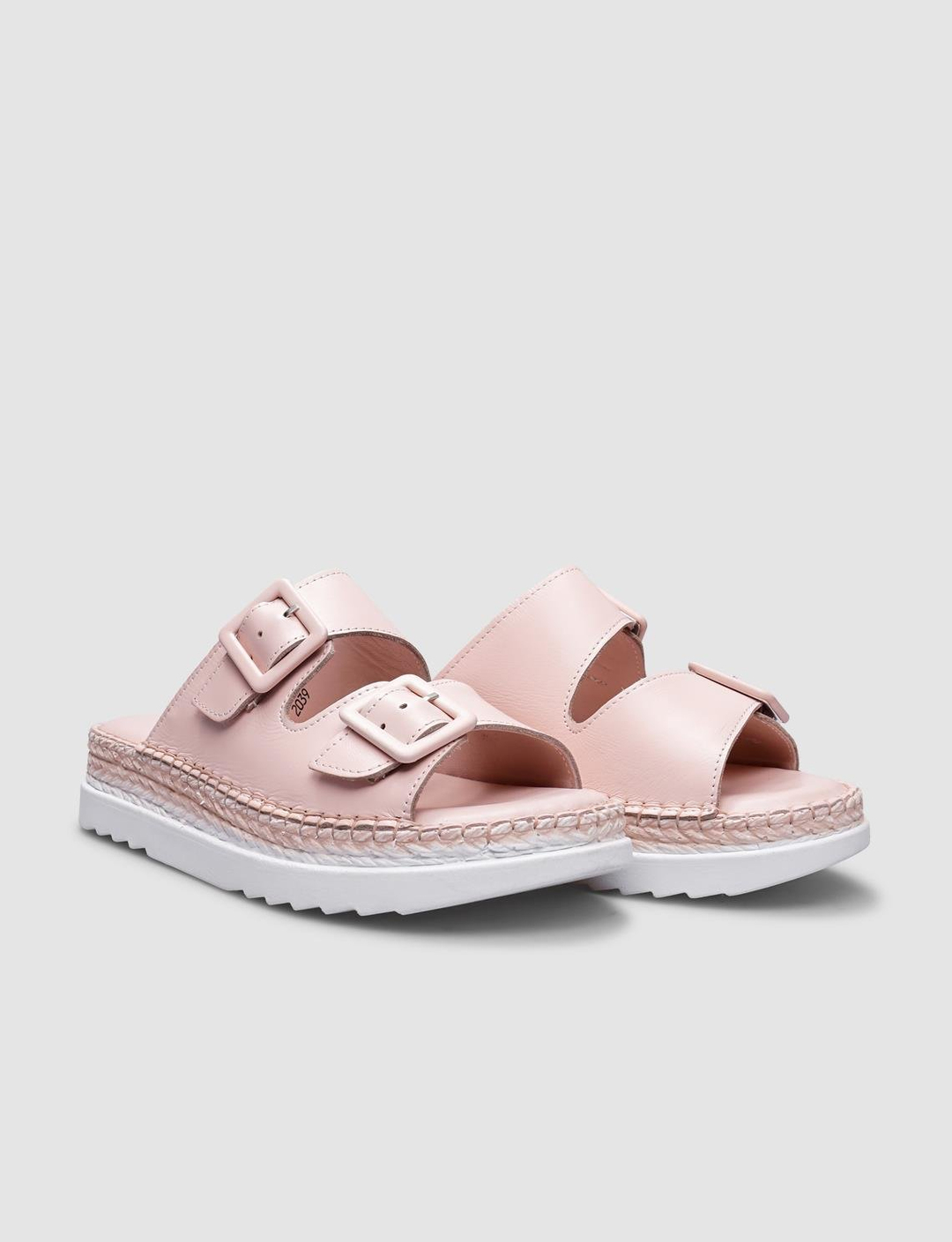 %100 Hakiki Deri Pudra Kadın Terlik